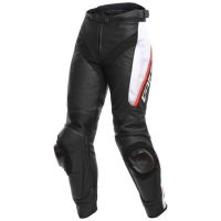 Dainese DELTA 3 LADY dámské kožené kalhoty bílé/červené vel.38